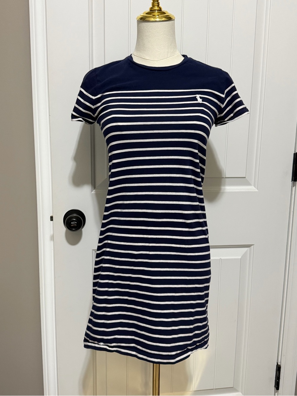 Polo by Ralph Lauren Navy and White Striped Mini Dress